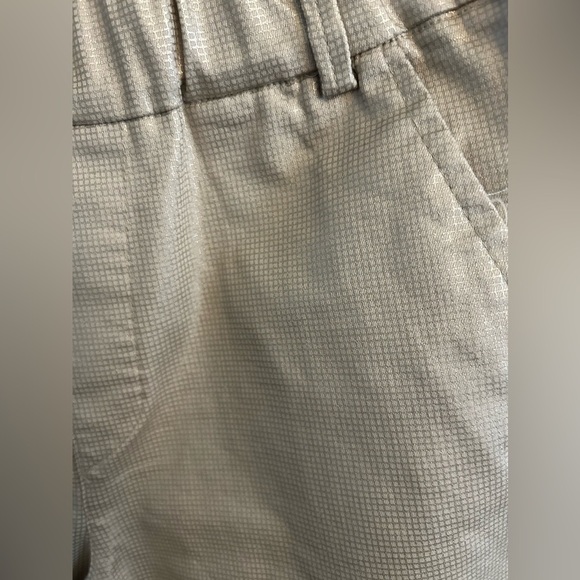 Bevy Flog Metallic beige Check elastic waist pocket straight pants - Picture 3 of 6